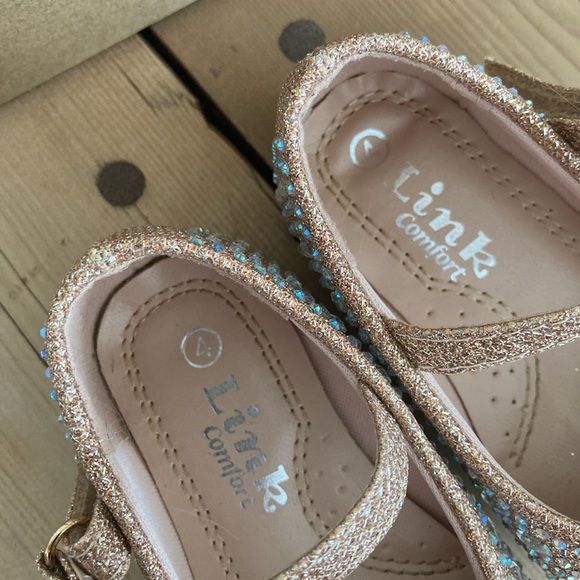 Rose Gold bedazzled mirror toddler wedding shoes - Picture 6 of 8